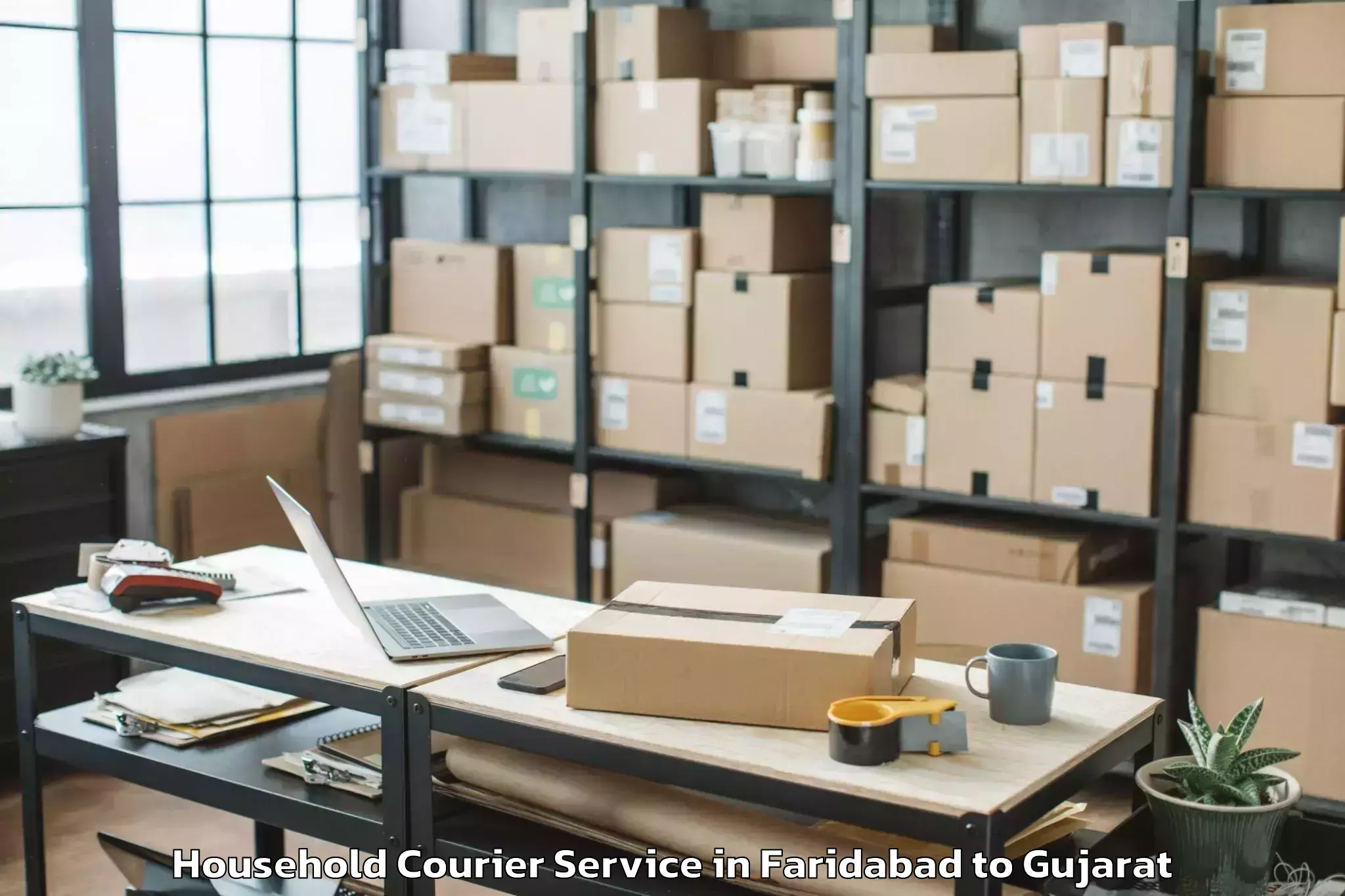 Professional Faridabad to Visavadar Household Courier